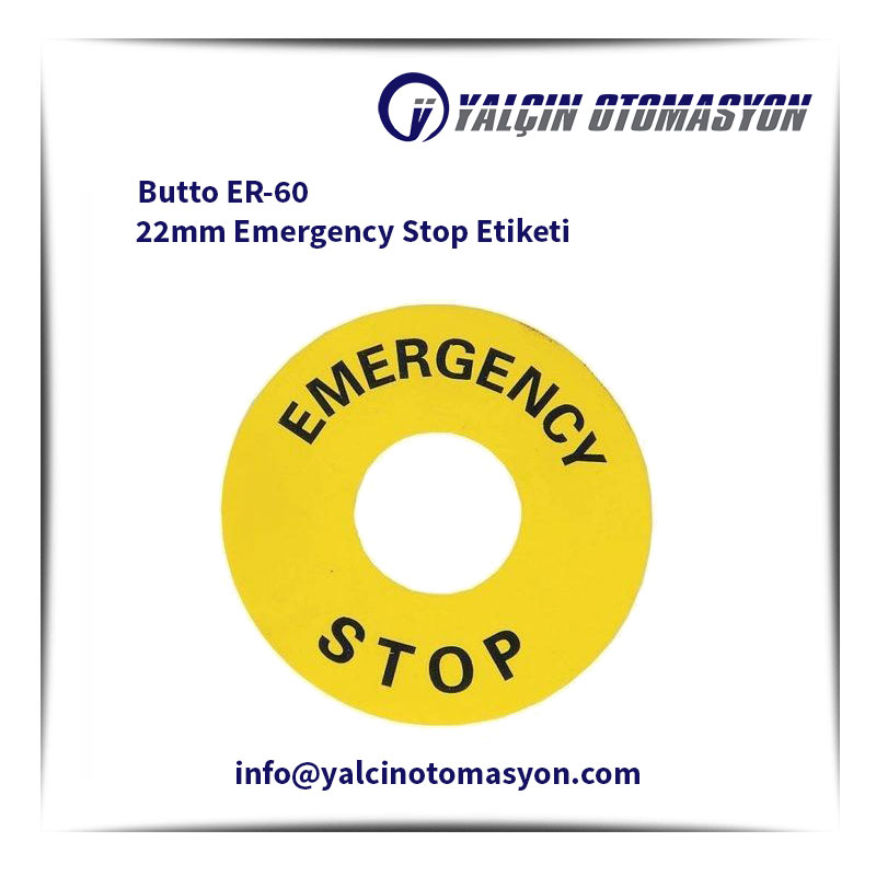 Butto ER-60 22mm Emergency Stop Etiketi