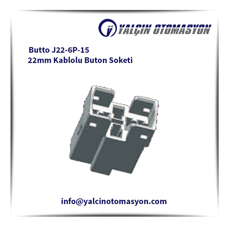Butto J22-6P-15 22mm Kablolu Buton Soketi