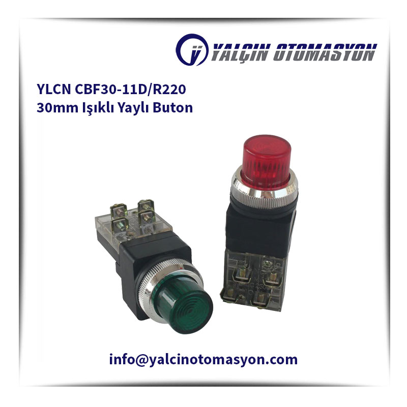 YLCN CBF30-11D/R220 30mm Işıklı Yaylı Buton