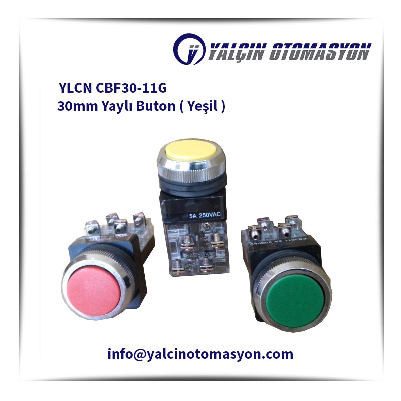 YLCN CBF30-11G 30mm Yaylı Buton ( Yeşil )