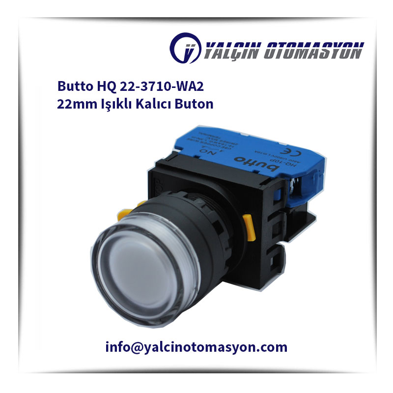 Butto HQ 22-3710-WA2 22mm Işıklı Kalıcı Buton
