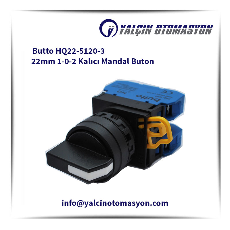 Butto HQ22-5120-3 22mm 1-0-2 Kalıcı Mandal Buton