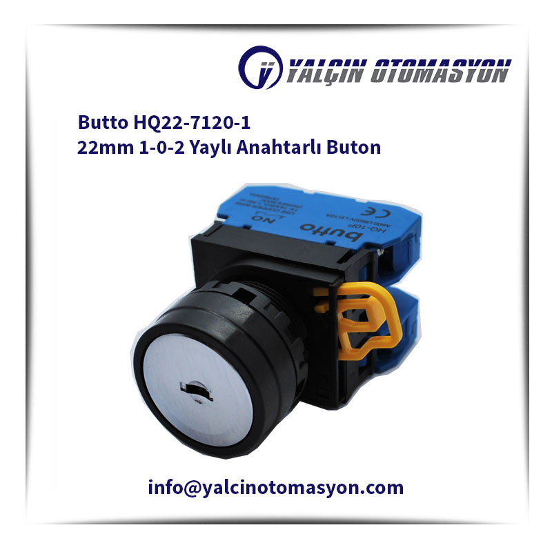 Butto HQ22-7120-1 22mm 1-0-2 Yaylı Anahtarlı Buton