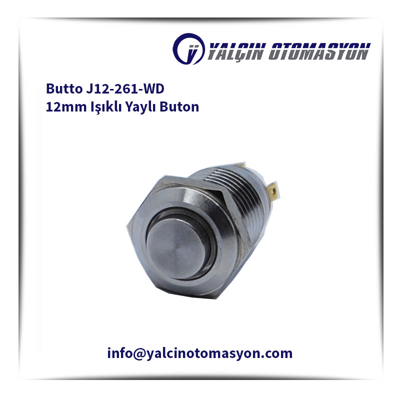 Butto J12-261-WD 12mm Işıklı Yaylı Buton