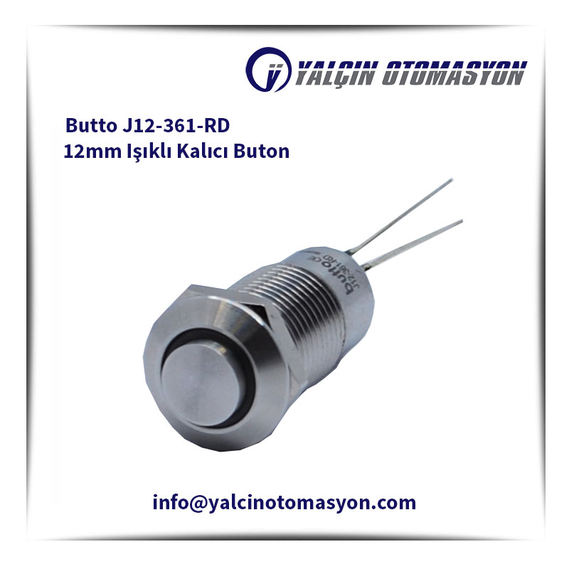 Butto J12-361-RD 12mm Işıklı Kalıcı Buton