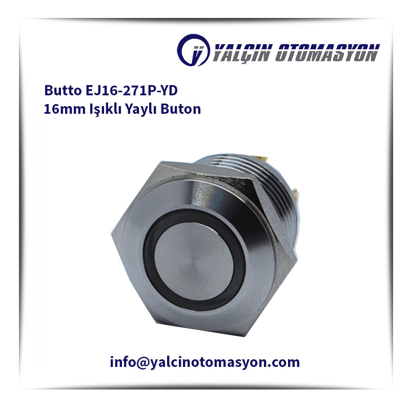 Butto EJ16-271P-YD 16mm Işıklı Yaylı Buton