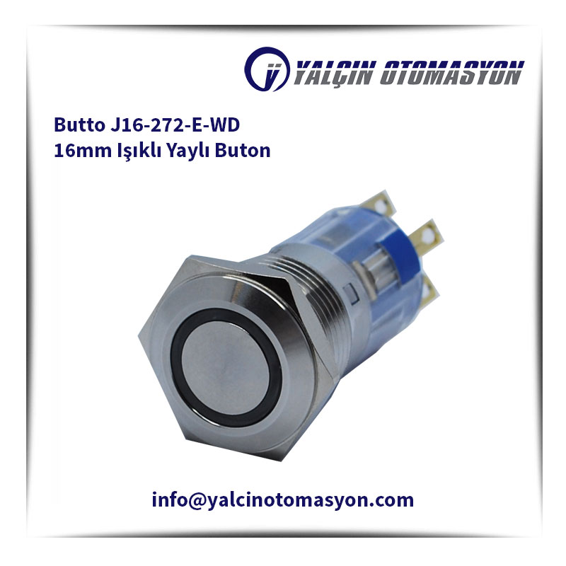 Butto J16-272-E-WD 16mm Işıklı Yaylı Buton