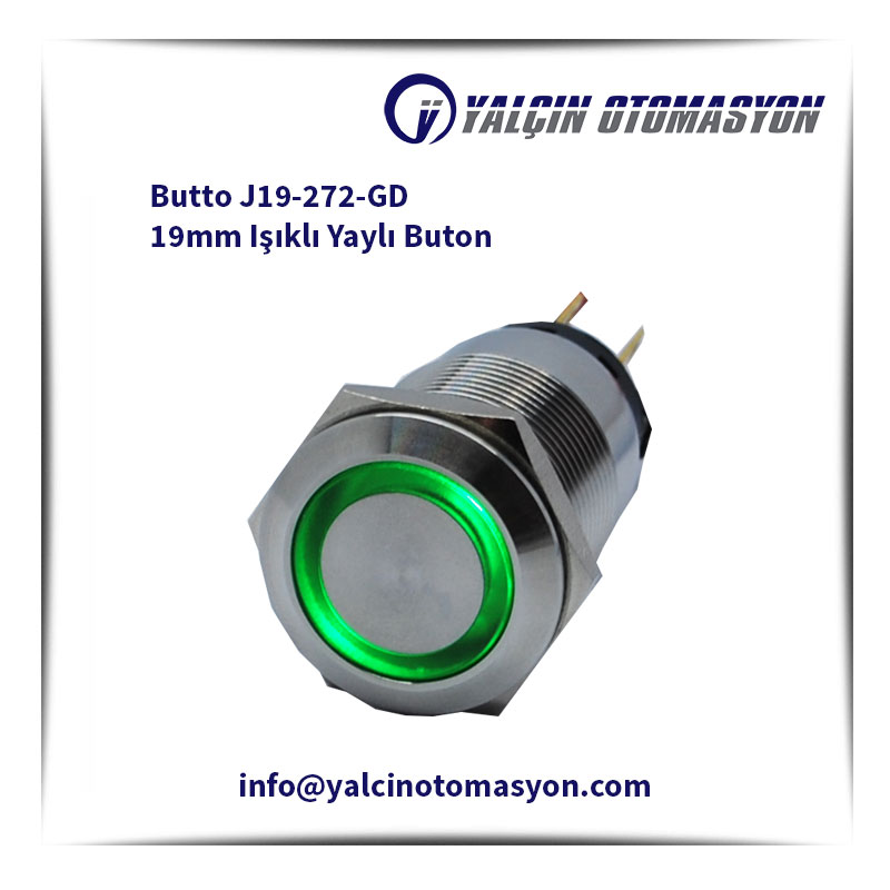 Butto J19-272-GD 19mm Işıklı Yaylı Buton