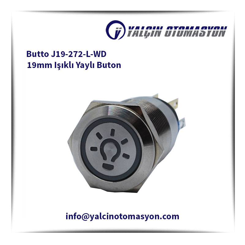 Butto J19-272-L-WD 19mm Işıklı Yaylı Buton