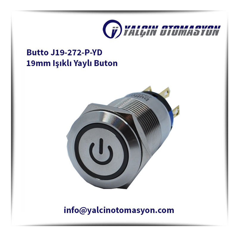 Butto J19-272-P-YD 19mm Işıklı Yaylı Buton