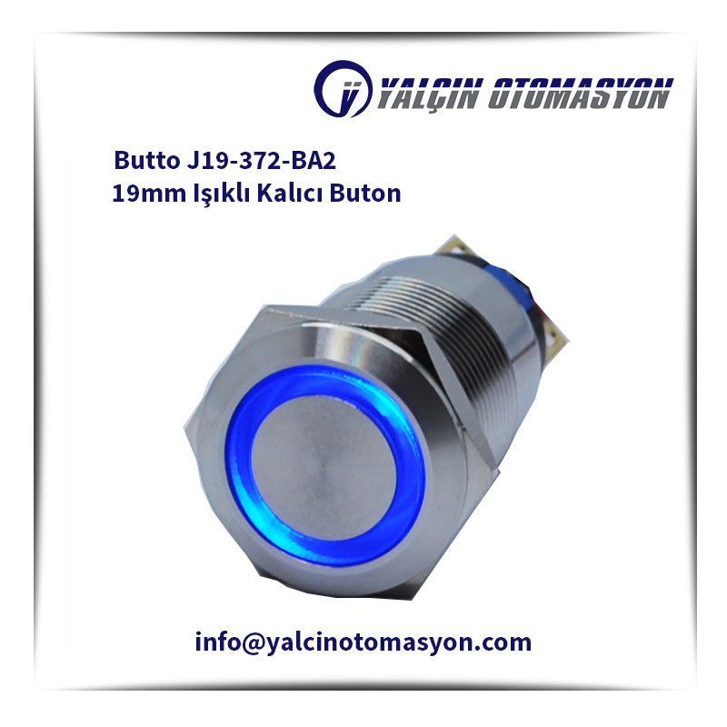 Butto J19-372-BA2 19mm Işıklı Kalıcı Buton