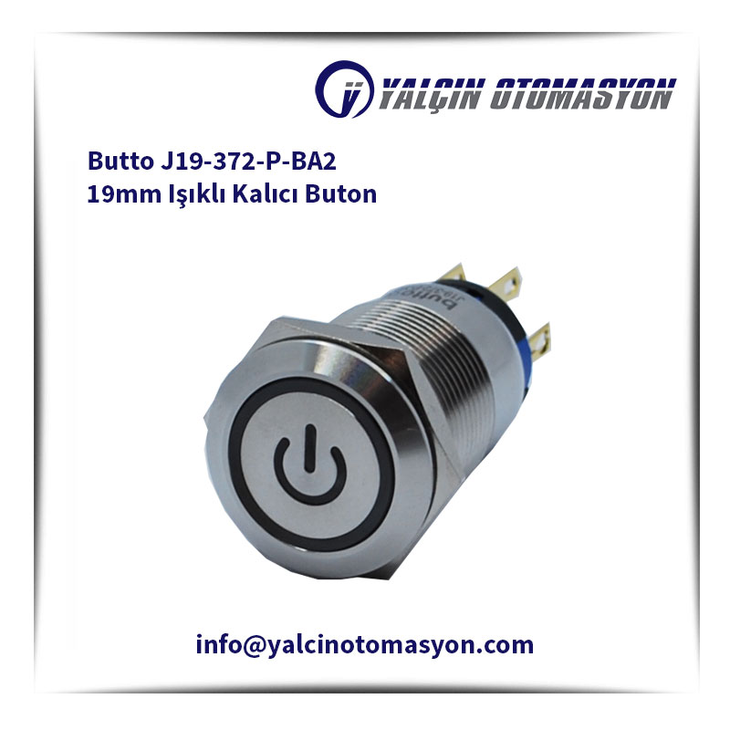 Butto J19-372-P-BA2 19mm Işıklı Kalıcı Buton