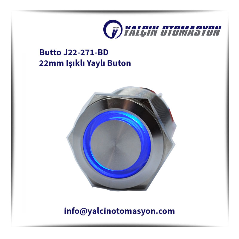 Butto J22-271-BD 22mm Işıklı Yaylı Buton