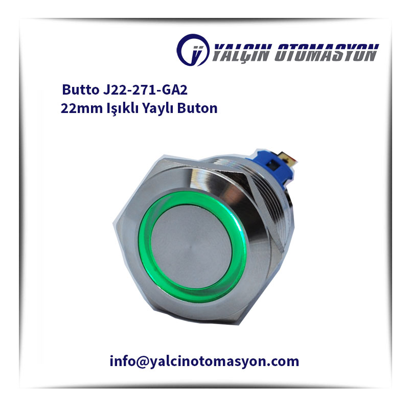 Butto J22-271-GA2 22mm Işıklı Yaylı Buton