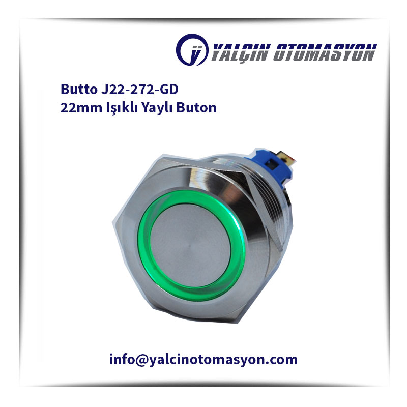 Butto J22-272-GD 22mm Işıklı Yaylı Buton