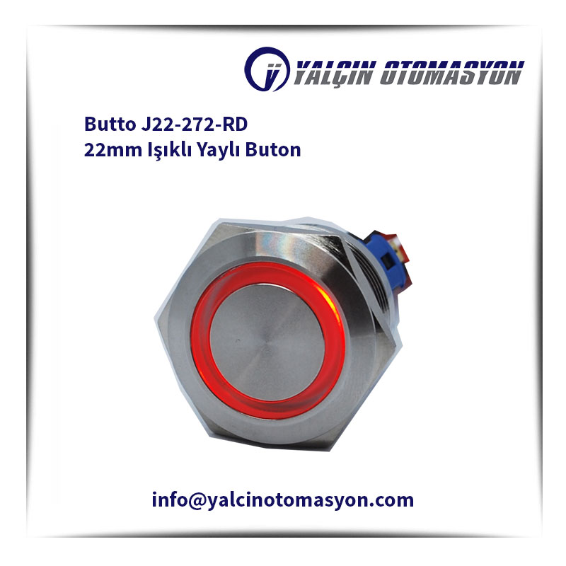 Butto J22-272-RD 22mm Işıklı Yaylı Buton