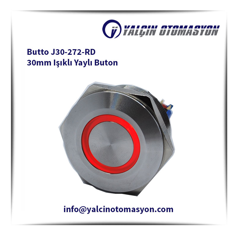 Butto J30-272-RD 30mm Işıklı Yaylı Buton