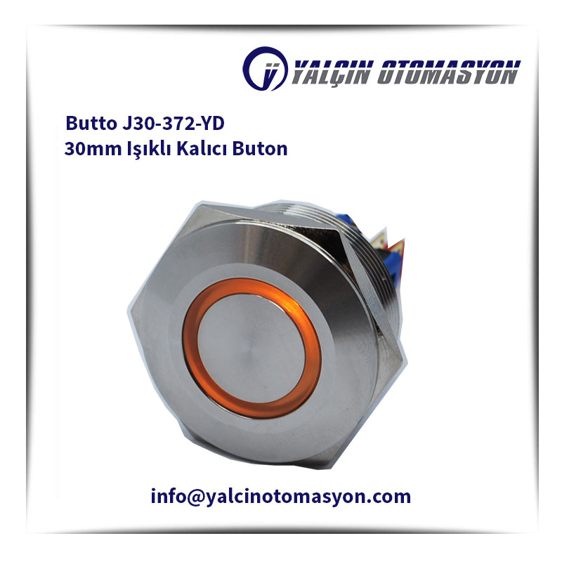 Butto J30-372-YD 30mm Işıklı Kalıcı Buton