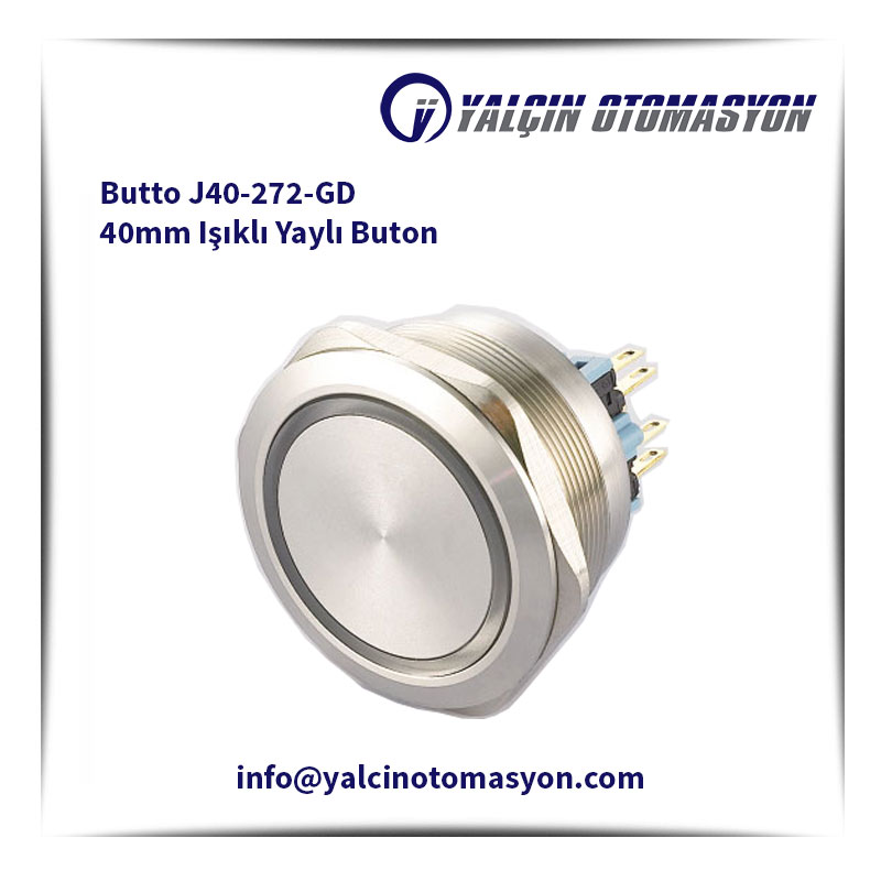 Butto J40-272-GD 40mm Işıklı Yaylı Buton