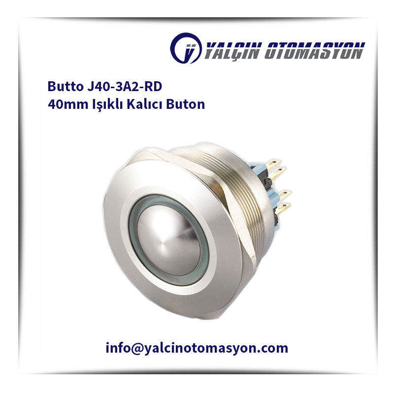 Butto J40-3A2-RD 40mm Işıklı Kalıcı Buton