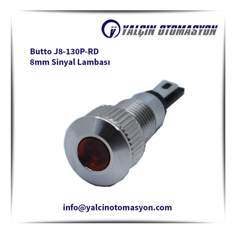 Butto J8-130P-RD 8mm Sinyal Lambası