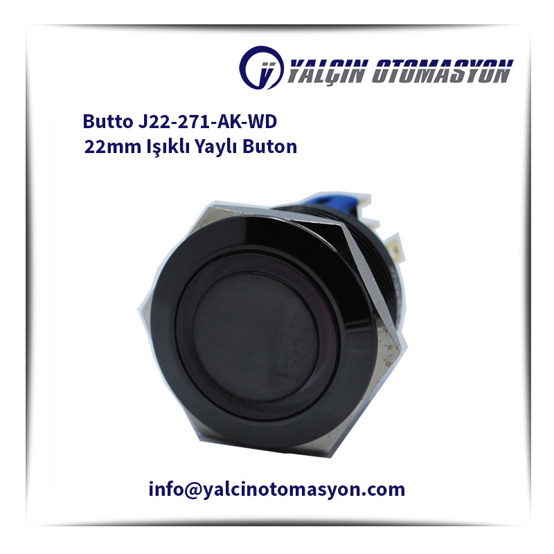 Butto J22-271-AK-WD 22mm Işıklı Yaylı Buton