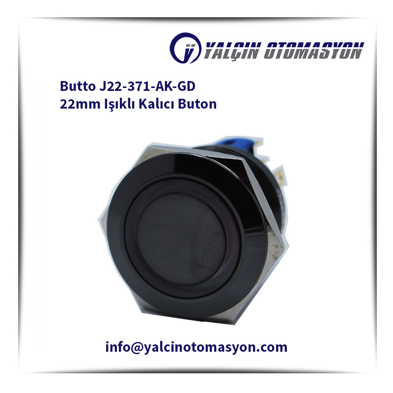 Butto J22-371-AK-GD 22mm Işıklı Kalıcı Buton