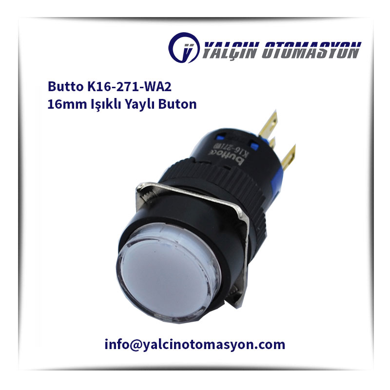Butto K16-271-WA2 16mm Işıklı Yaylı Buton