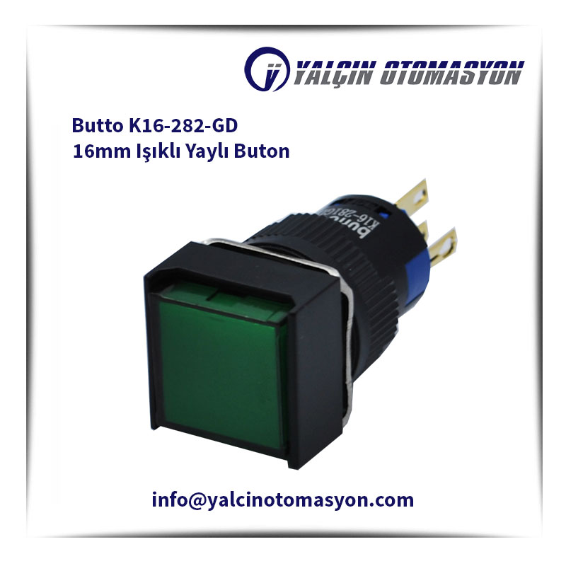 Butto K16-282-GD 16mm Işıklı Yaylı Buton