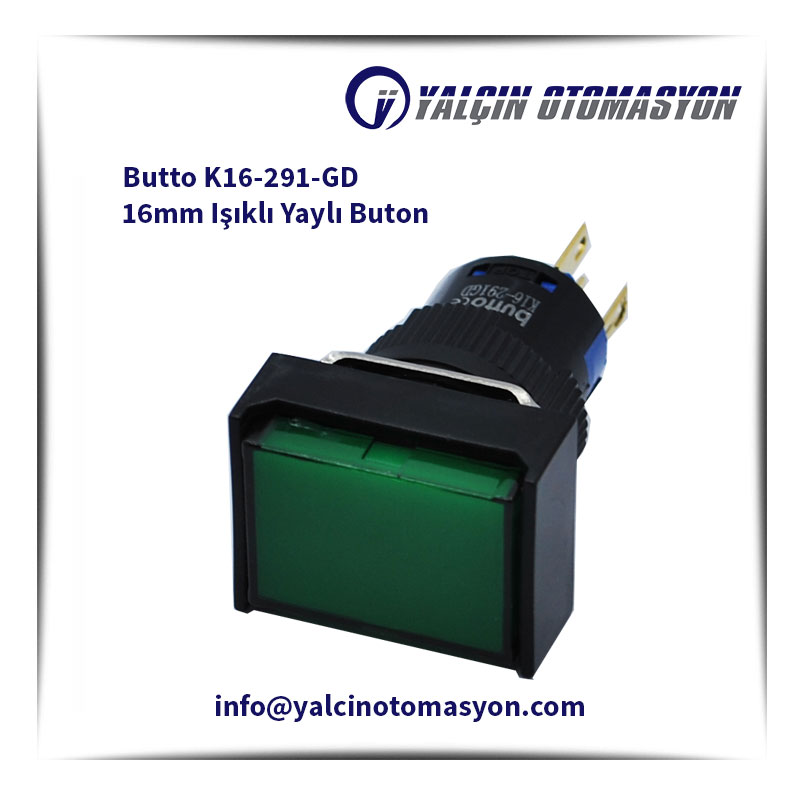 Butto K16-291-GD 16mm Işıklı Yaylı Buton