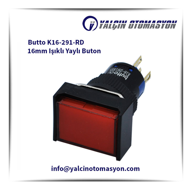 Butto K16-291-RD 16mm Işıklı Yaylı Buton