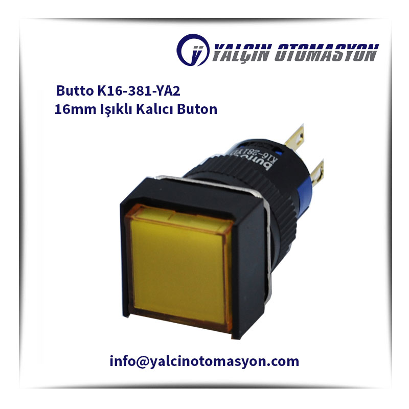 Butto K16-381-YA2 16mm Işıklı Kalıcı Buton