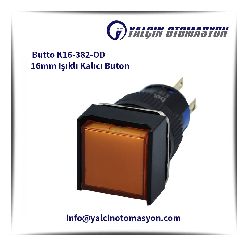 Butto K16-382-OD 16mm Işıklı Kalıcı Buton