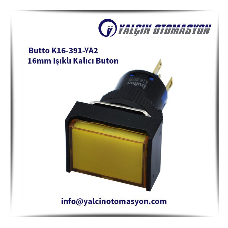 Butto K16-391-YA2 16mm Işıklı Kalıcı Buton