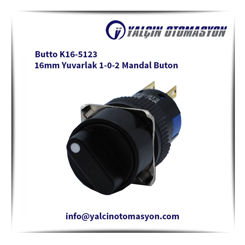 Butto K16-5123 16mm Yuvarlak 1-0-2 Mandal Buton
