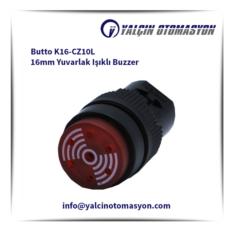Butto K16-CZ10L 16mm Yuvarlak Işıklı Buzzer