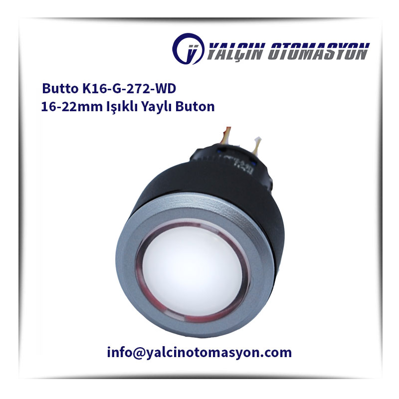 Butto K16-G-272-WD 16-22mm Işıklı Yaylı Buton