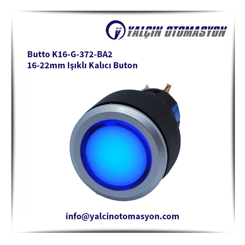 Butto K16-G-372-BA2 16-22mm Işıklı Kalıcı Buton