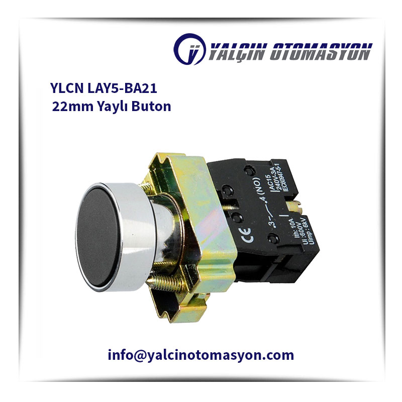 YLCN LAY5-BA21 22mm Yaylı Buton