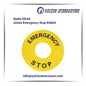 Butto ER-60 22mm Emergency Stop Etiketi