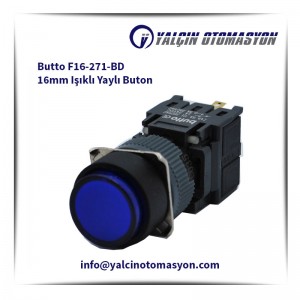 Butto F16-271-BD 16mm Işıklı Yaylı Buton