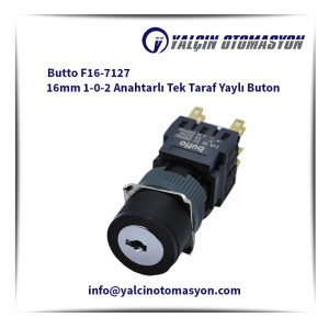 Butto F16-7127 16mm 1-0-2 Anahtarlı Tek Taraf Yaylı Buton