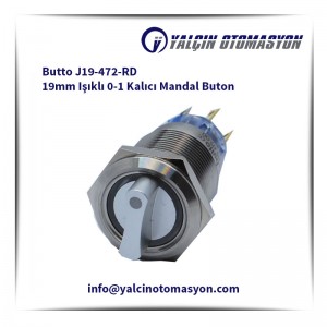 Butto J19-472-RD 19mm Işıklı 0-1 Kalıcı Mandal Buton