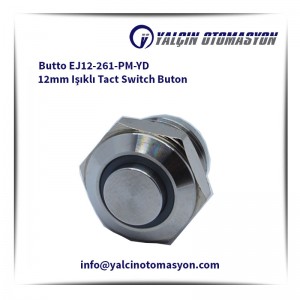 Butto EJ12-261-PM-YD 12mm Işıklı Tact Switch Buton