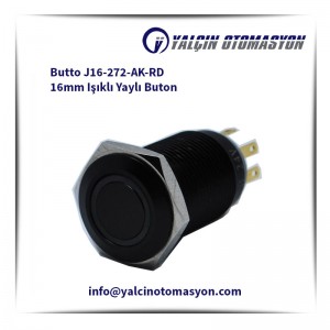Butto J16-272-AK-RD 16mm Işıklı Yaylı Buton