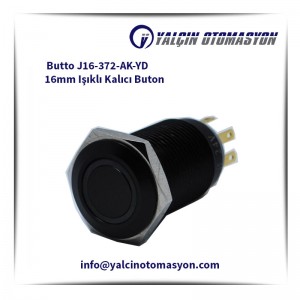 Butto J16-372-AK-YD 16mm Işıklı Kalıcı Buton