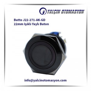 Butto J22-271-AK-GD 22mm Işıklı Yaylı Buton