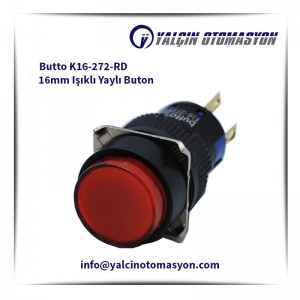 Butto K16-272-RD 16mm Işıklı Yaylı Buton