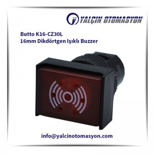 Butto K16-CZ30L 16mm Dikdörtgen Işıklı Buzzer