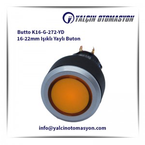 Butto K16-G-272-YD 16-22mm Işıklı Yaylı Buton